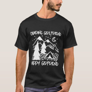 Camiseta Acampamento Namorada Feliz Namorada Engraçado Camp