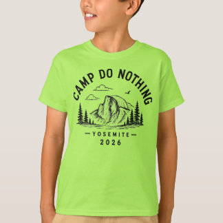 Camiseta Acampamento Não Faça Nada 2026 - Edição Infantil L