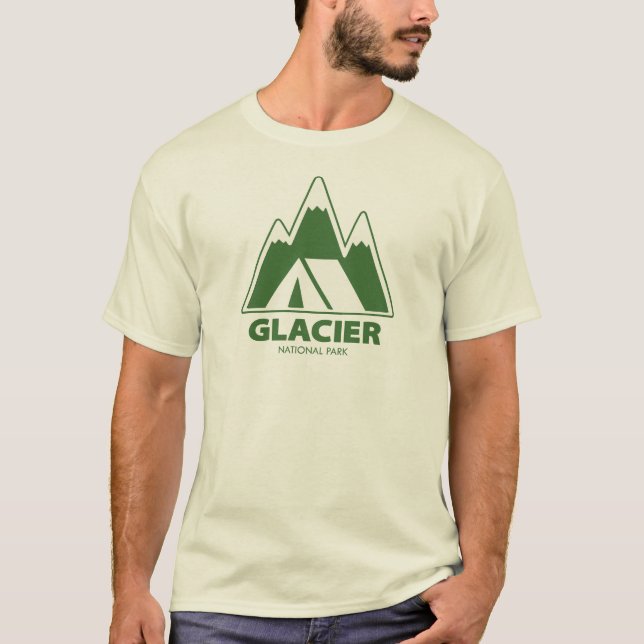 Camiseta Acampamento nas Montanhas do Parque Nacional Glaci (Frente)