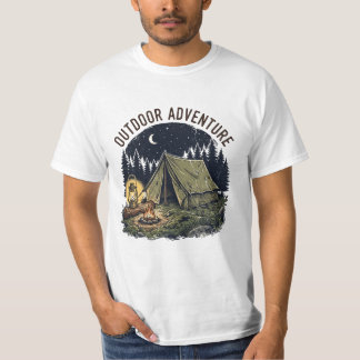 Camiseta Acampamento Noturno na Selva - Floresta Vintage &