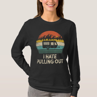 Camiseta Acampamento Odeio Tirar Trailer de Viagem Camper A