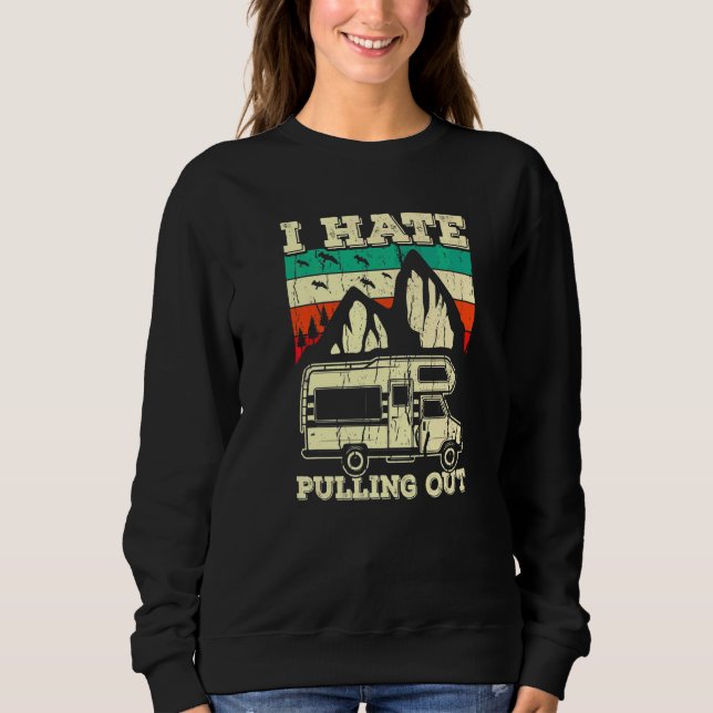 Camiseta Acampamento Odeio Tirar Trailer de Viagem Camper A (Frente)