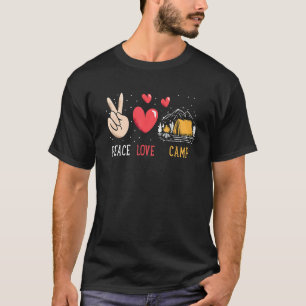 Camiseta Acampamento Peace Love Camp Camp Graphic Women And