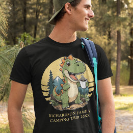 Camiseta Acampamento Personalizado de Campanha do Dinossaur