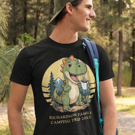 Camiseta Acampamento Personalizado de Campanha do Dinossaur