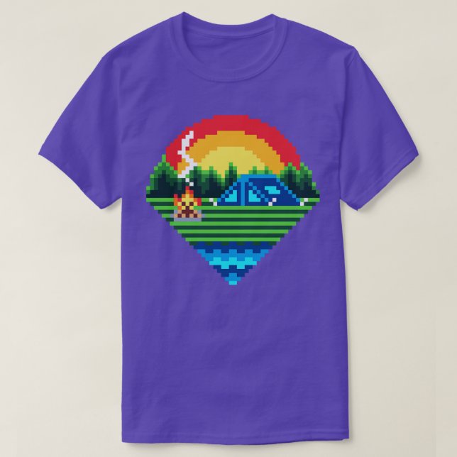 Camiseta Acampamento Pixel (Frente do Design)