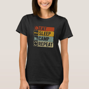 Camiseta Acampamento Retro 60s 70s Repetit. acampamento do 