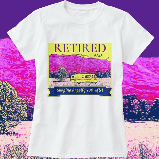 Camiseta Acampamento Retro Aposentado Feliz Depois (Great retirement gift for the camping enthusiast.)