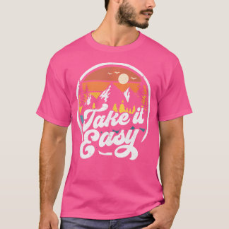 Camiseta Acampamento Retro Fácil De Ir Para Campos Ao Ar Li