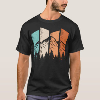 Camiseta Acampamento Retro Paisagem Natural de Caminhada