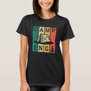 Camiseta Acampamento Retro Strips Dentes De Luz De Acampame