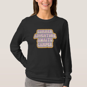 Camiseta Acampamento Retro Viagem de Summer Adventure Aguar