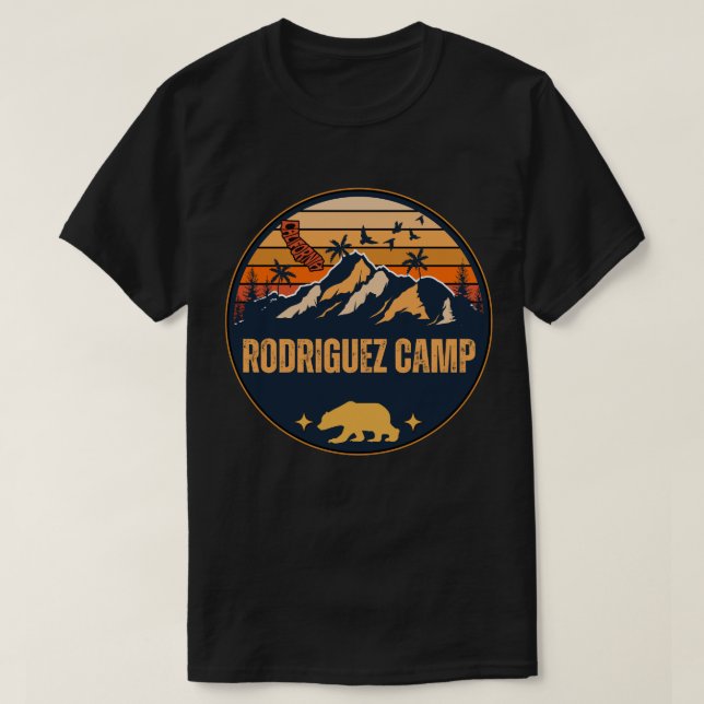 Camiseta Acampamento Rodriguez, Califórnia (Frente do Design)