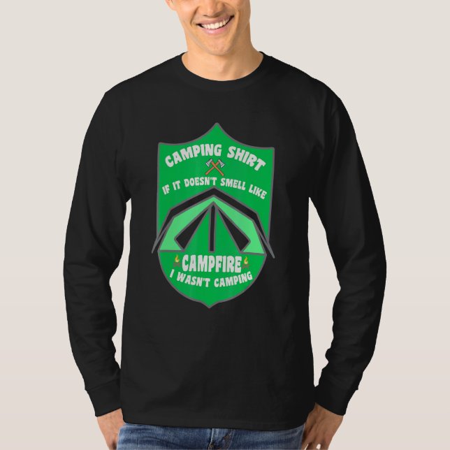 Camiseta Acampamento Se Não Cheira A Campfire Camper (Frente)