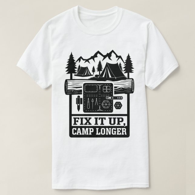 Camiseta Acampamento Selvagem Arranja-O Para A Design De Te (Frente do Design)