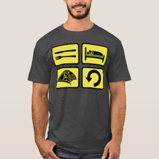 Camiseta acampamento selvagem menino repetição diária