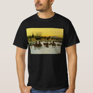 Camiseta Acampamento Sioux em Wounded Knee por John Hauser