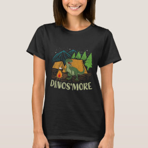 Camiseta Acampamento S'more Amante de Dinossauro Divertido 