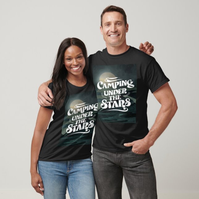 Camiseta acampamento sob estrelas (Unissex)