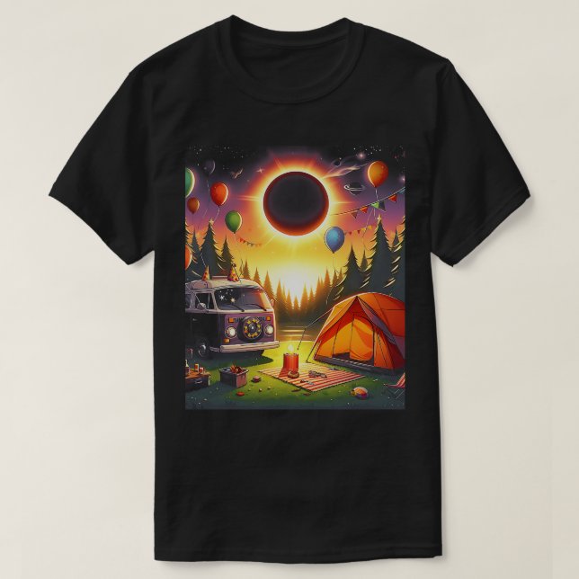 Camiseta Acampamento Solar Eclipse Meu Primeiro Eclipse Sol (Frente do Design)