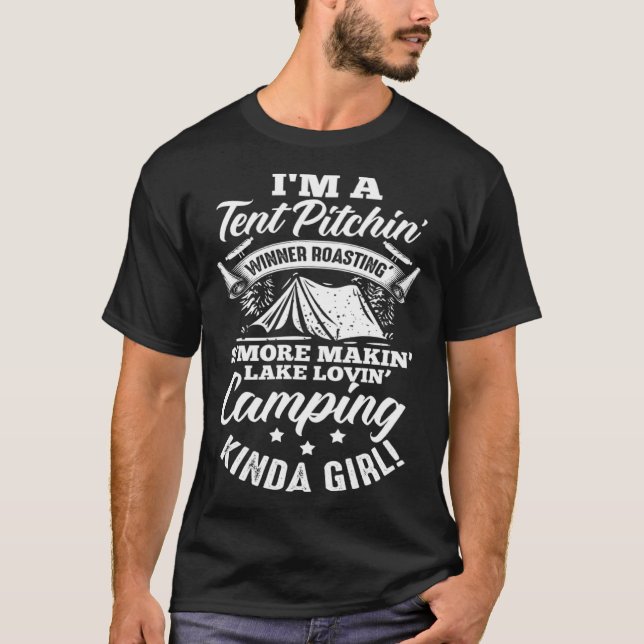 Camiseta Acampamento Tent Smore Acampando Menina (Frente)