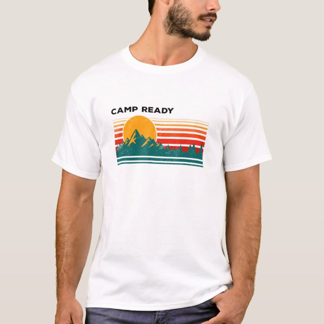Camiseta Acampamento Tropical Pronto para o acampamento Sun (Frente)