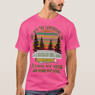Camiseta Acampamento Vintage Pop acima, acampamento de subi