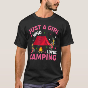 Camiseta Acampando Apenas Uma Menina Que Adora Acampar