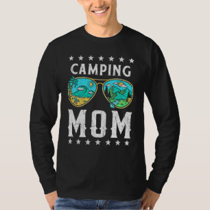 Camiseta Acampando Mãe Retro Graphic Tee Happy Camper