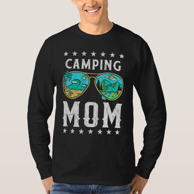 Camiseta Acampando Mãe Retro Graphic Tee Happy Camper (Frente)