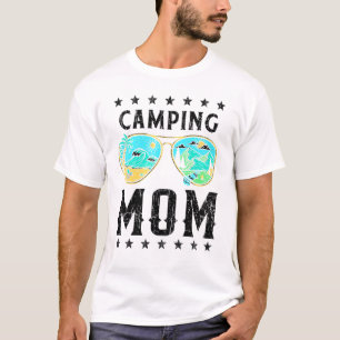 Camiseta Acampando Mãe Retro Graphic Tee Happy Camper