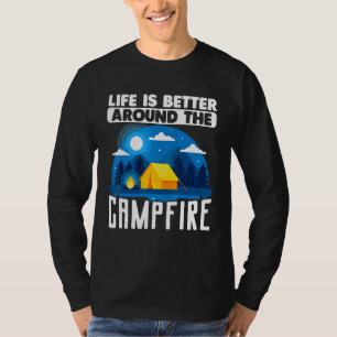 Camiseta Acampar A Vida De Tent Ao Exterior É Melhor Em Tor