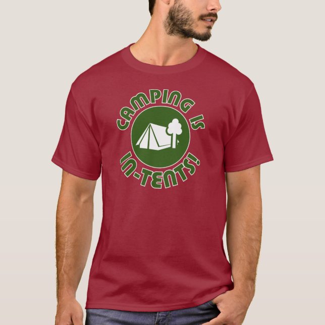 Camiseta acampar é intenções (Frente)