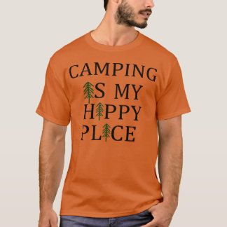 Camiseta Acampar É Meu Lugar Feliz amor verde amigo engraça