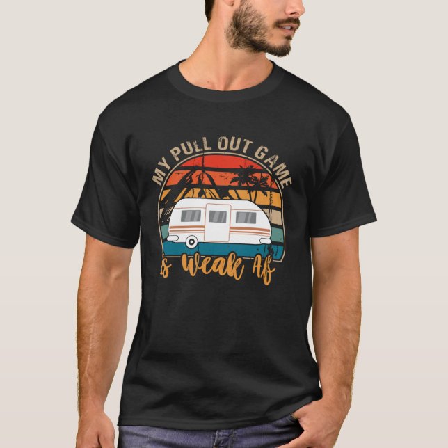 Camiseta Acampar Meu Jogo De Retirar É Fraco Af Retro Tow C (Frente)