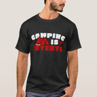 Camiseta Acampar pode ser intenso mas está igualmente nas