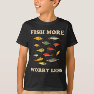 Camiseta Acampe com mais pesca e menos preocupações estilo 