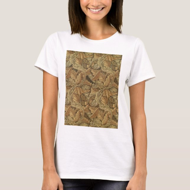 Camiseta Acanthus Leaves por William Morris, Têxtil Antiqua (Frente)
