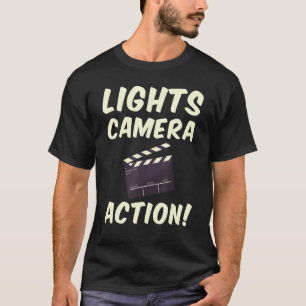 Camiseta Ação de Câmera Leve Arte Legal para Filmagem de Pr