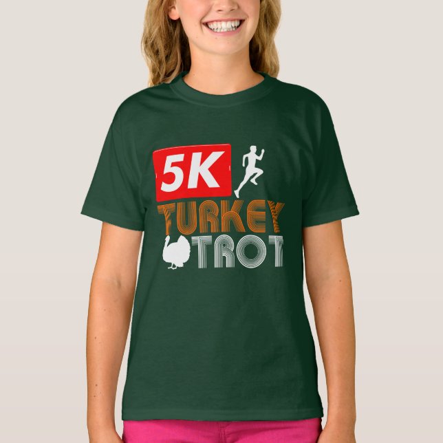 Camiseta Ação de Graças 5.000 Turquia Trot Gag Novelty (Frente)