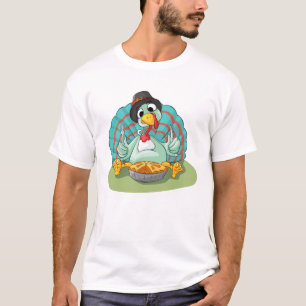 Camiseta Ação de Graças A Turquia Comendo Pupkin Pie