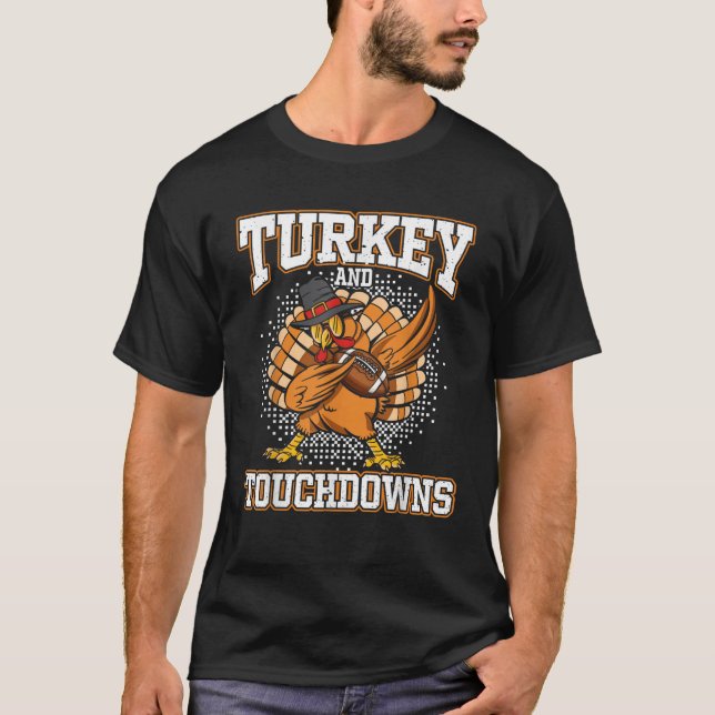 Camiseta Ação De Graças À Turquia E Aos Touchdowns De Futeb (Frente)