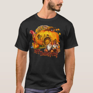 Camiseta Ação de Graças à Turquia Horror Gnomos