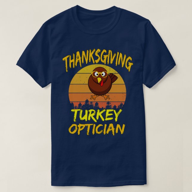 Camiseta Ação de Graças à Turquia, óptico 1 (Frente do Design)