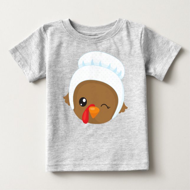 Camiseta Ação de Graças à Turquia, Turquia Marrom, Bonnet P (Frente)