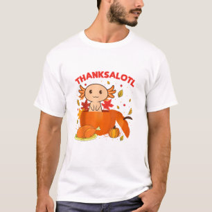 Camiseta Ação de Graças Axolotl Thanksalotl Salamander Turq