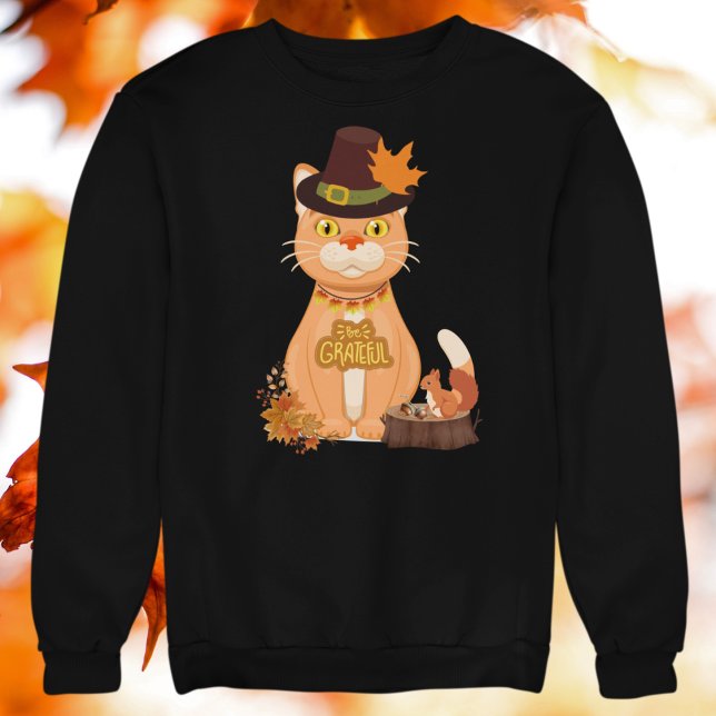 Camiseta Ação de Graças Cat Lover (Thanksgiving Cat Themed Sweatshirt)