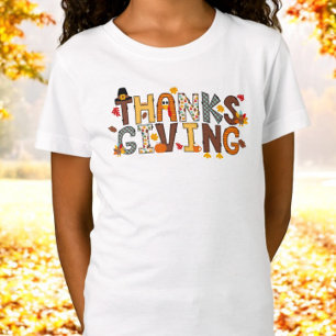 Camiseta Ação de Graças com Elementos Festivos