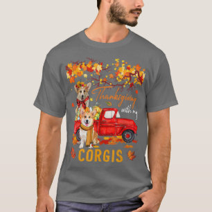 Camiseta Ação De Graças Com Meu Corgis Na Pickup Truck Call