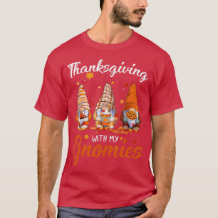 Camiseta Ação de Graças Com Meus Gnomos Engraçados Queda Do